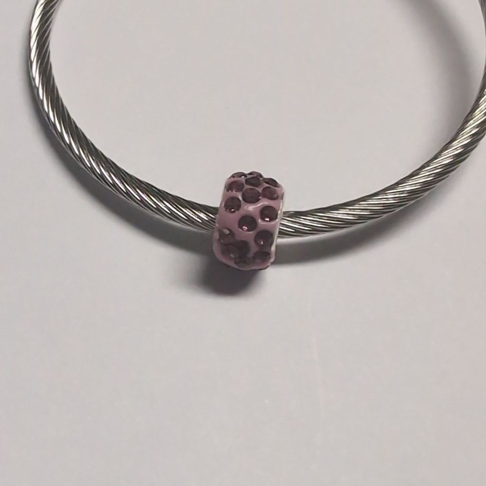 Pink Rhinestones Charm for Pandora Style‎ Bracelet